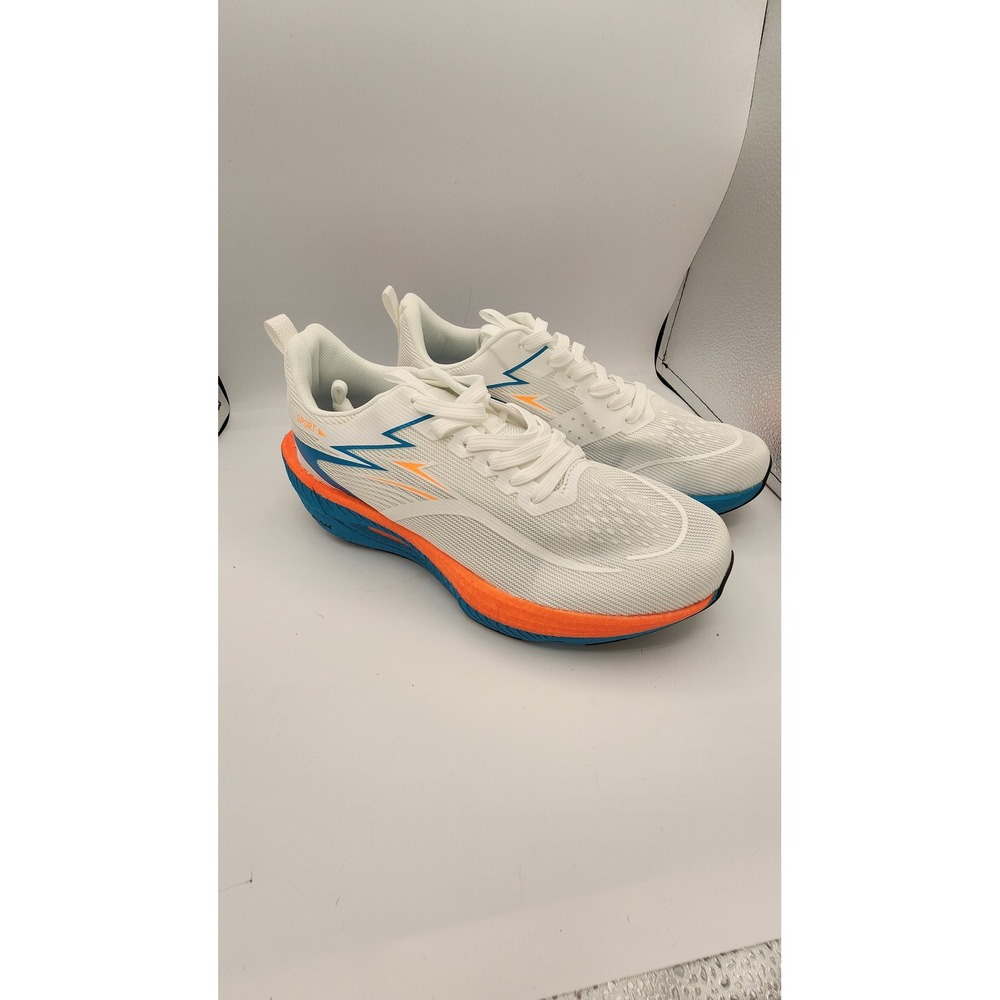 Mens Sport Mesh Running Shoes White Blue Orange Athletic Sneakers Size 43 NEW